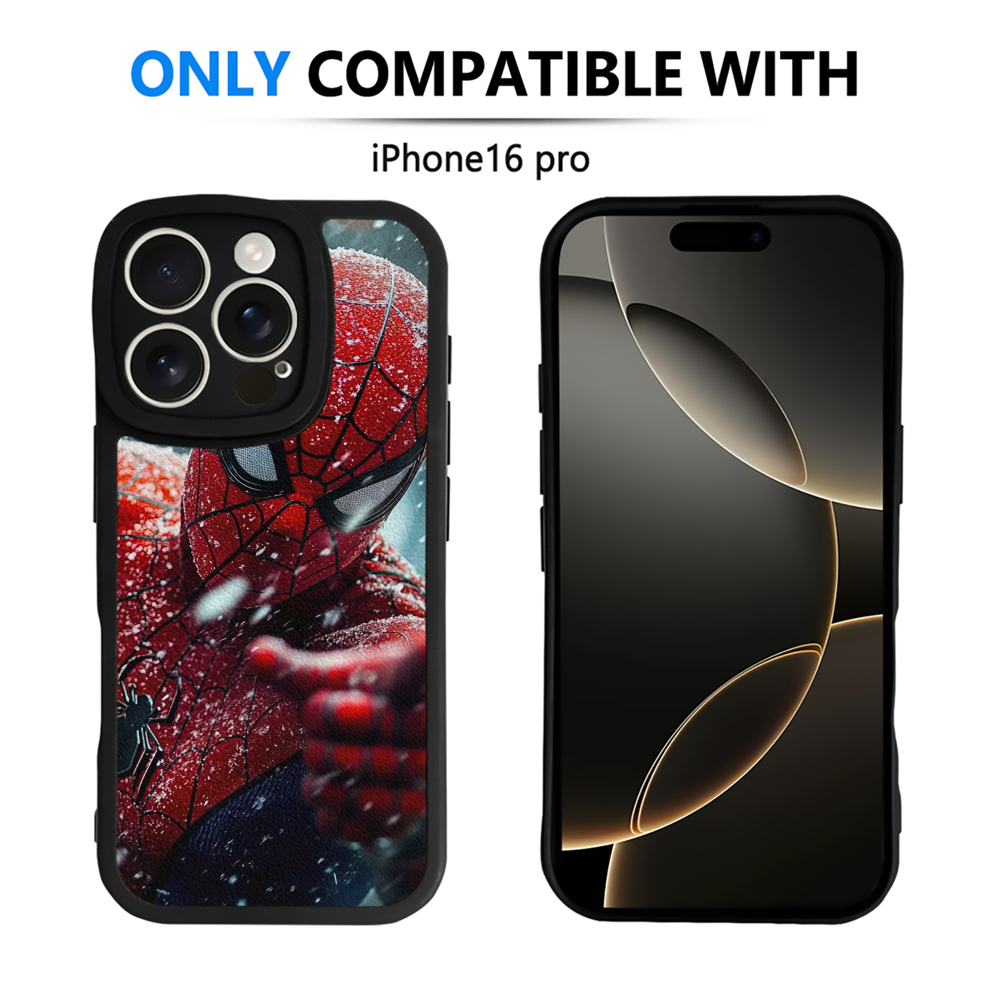 （画像用） Spider Man スパイダーマン 【iPhone 16シリーズ対応】シリコンスマホケース（レザー調） 材質：シリコン